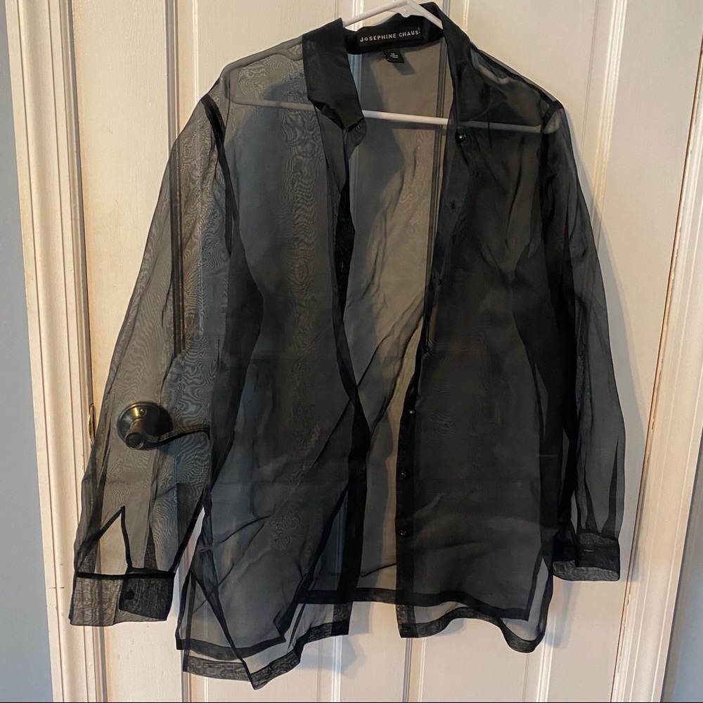 Silk See Through Button Down - image 1